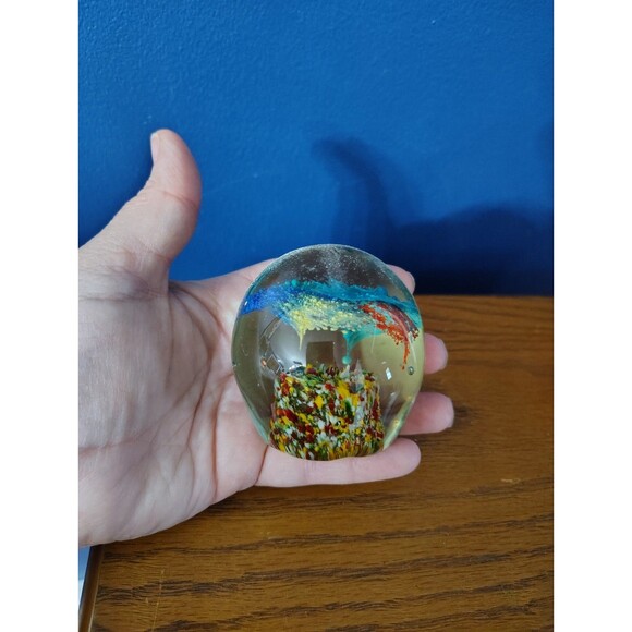 Unmarked | Office | Vintage Art Glass Paperweight Hand Blown Controlled ...